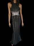 Opulence Size 0 Black & Silver Formal