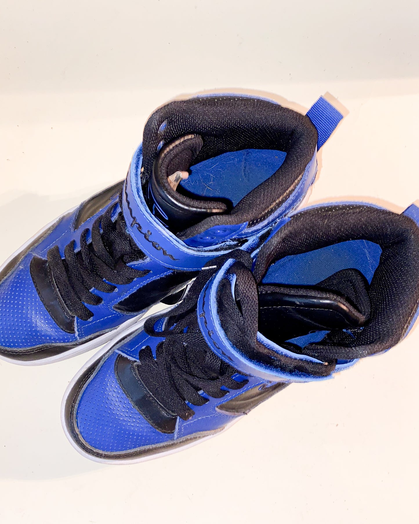 Black and Blue Champion High-Tops