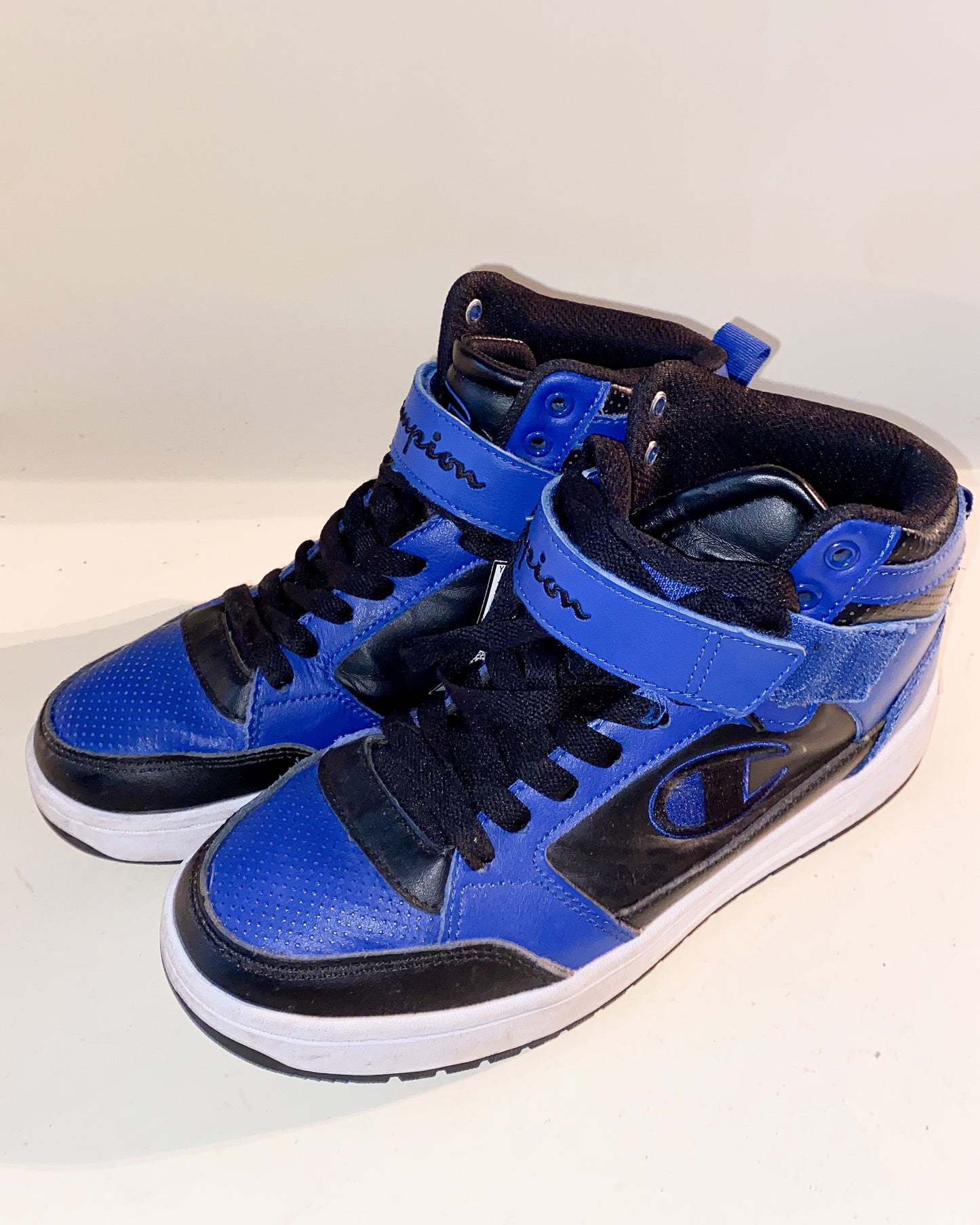 Black and Blue Champion High-Tops