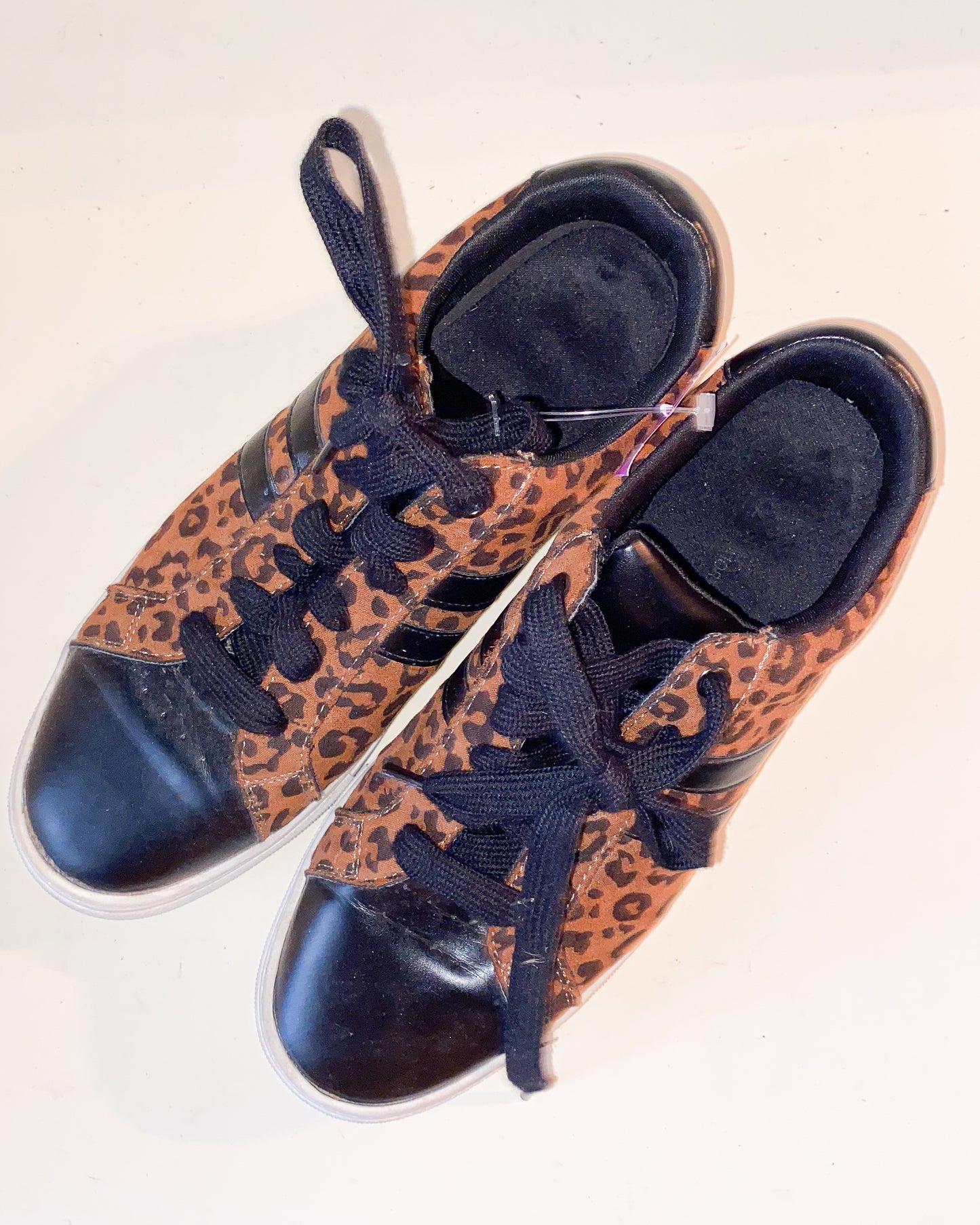 Cheetah Print and Black Capped Elevated Sneakers