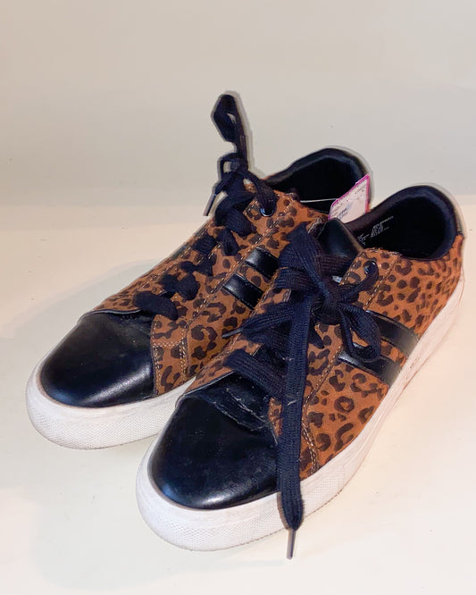 Cheetah Print and Black Capped Elevated Sneakers