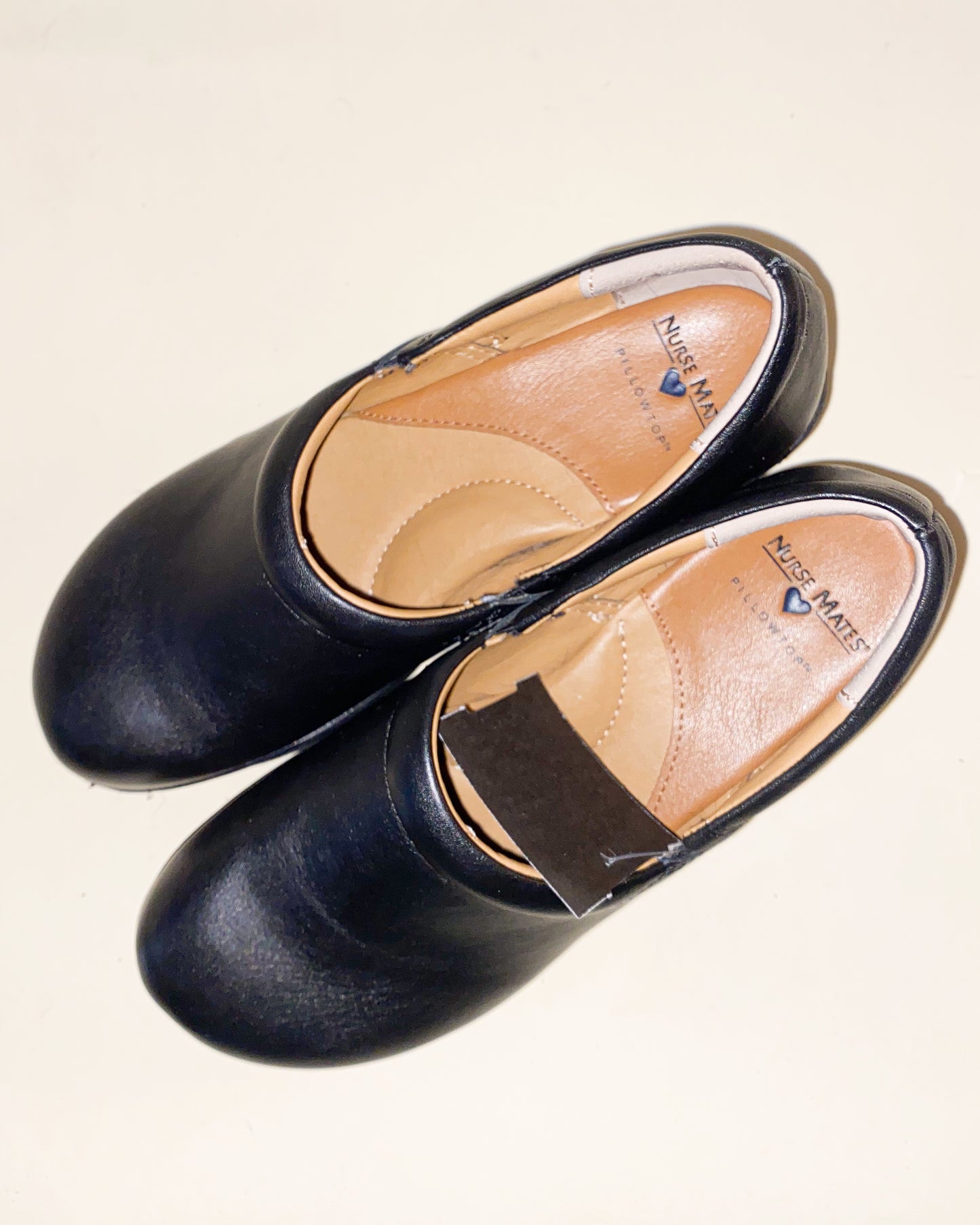 Black Faux Leather Clogs