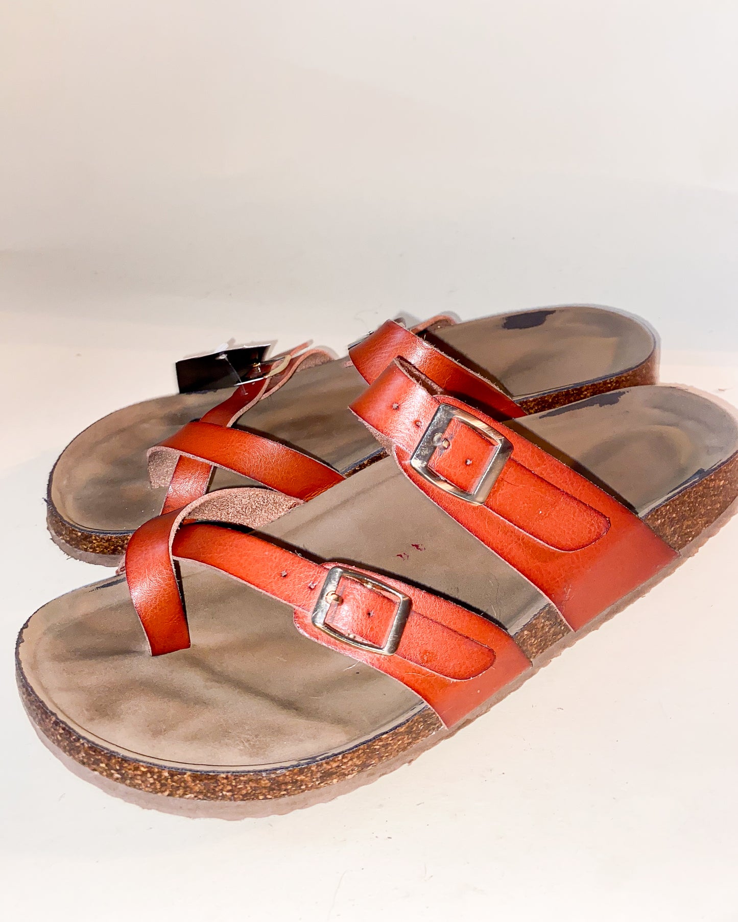 Faux Leather Buckle Strapped Sandals