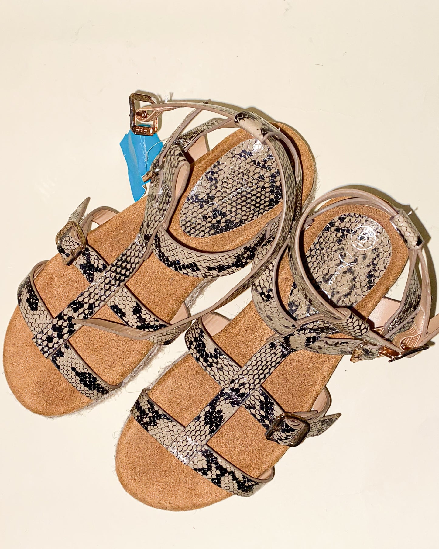 Faux Snakeskin Gladiator Sandals