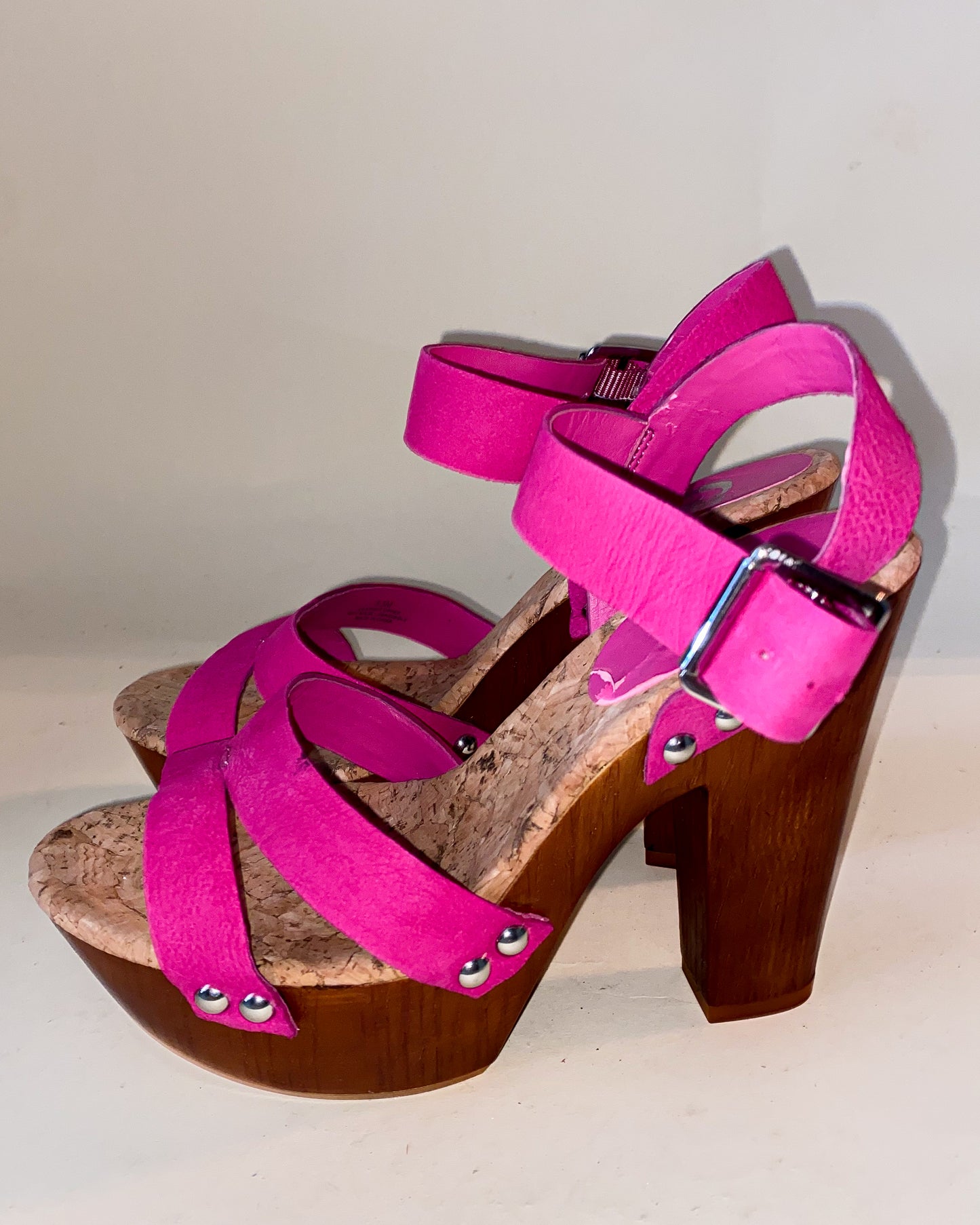 Hot Pink Gianni Bini Strapped Pumps