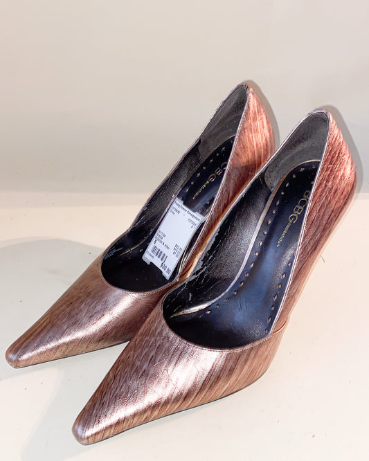 BCBG Bronze Metallic Pointed Pumps