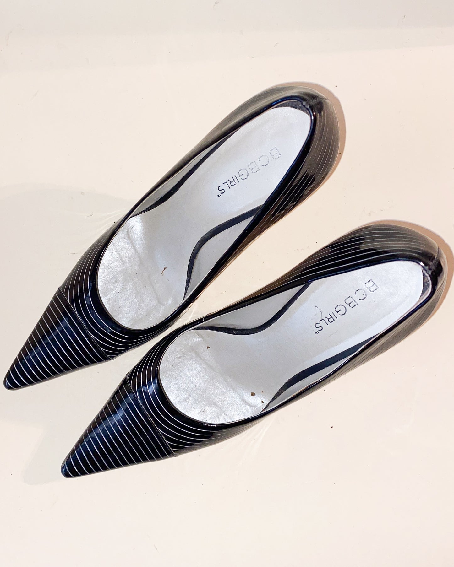 BCBGirls Black Pinstripe Classic Pumps