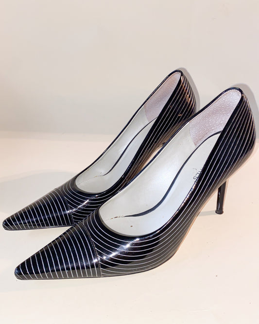 BCBGirls Black Pinstripe Classic Pumps