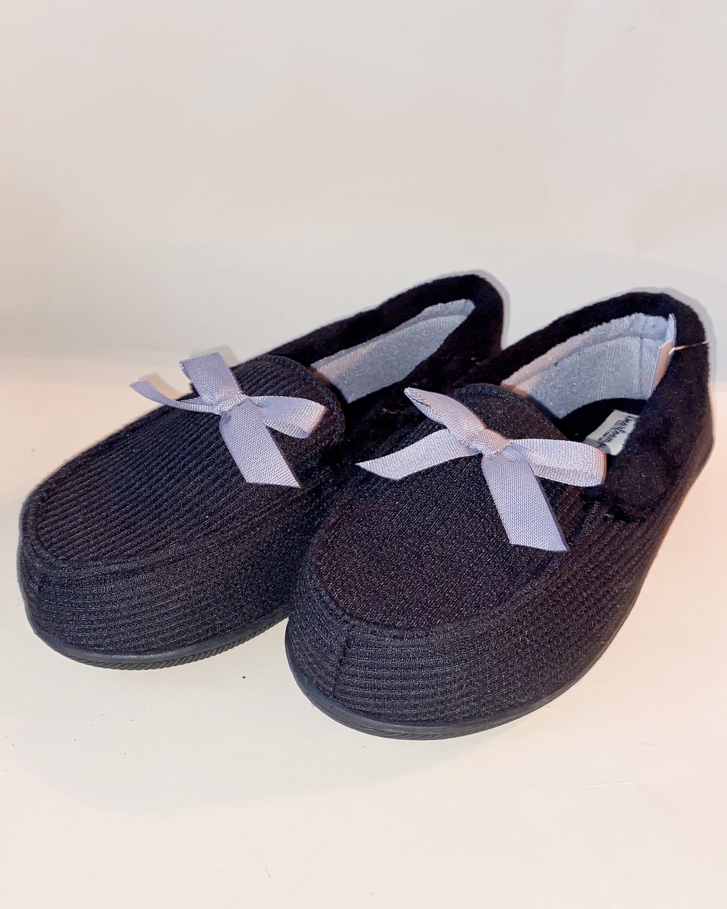 Black Coquette Slippers with Bow