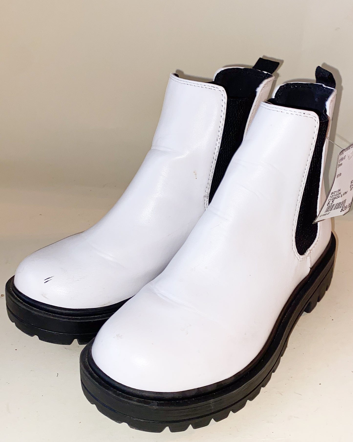 Black and White Chelsea Boots