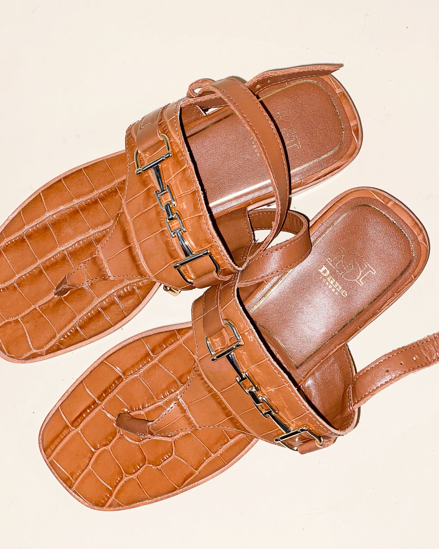 Faux Leather Tan Sandals