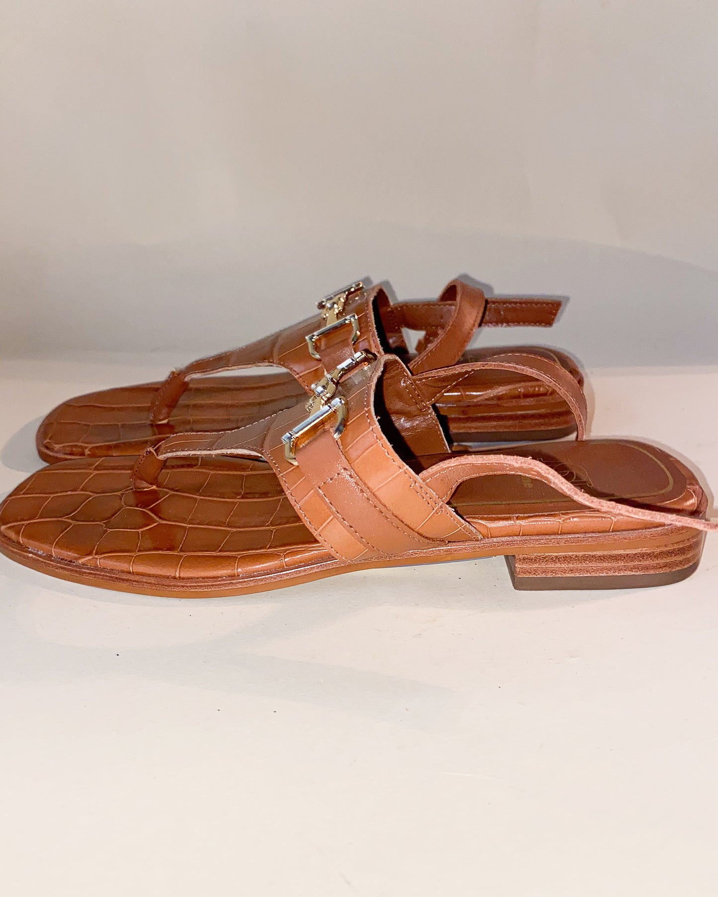 Faux Leather Tan Sandals