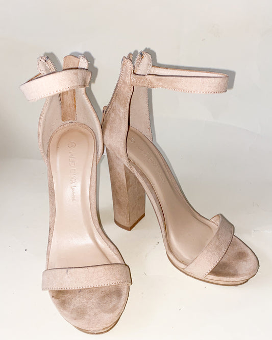 Suede Beige Heels