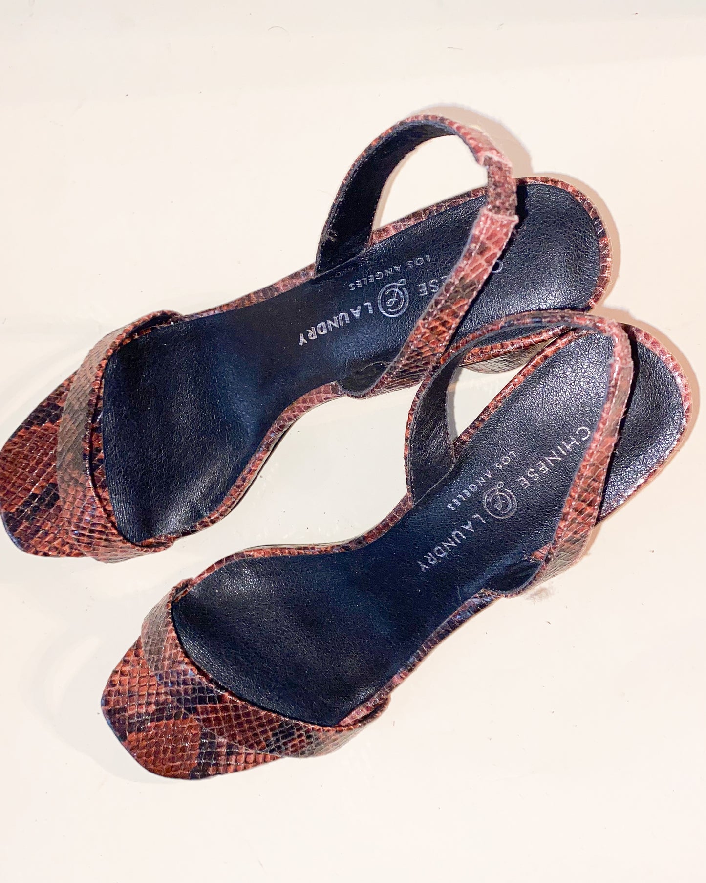 Chinese Laundry Snakeskin Block Mid Heel