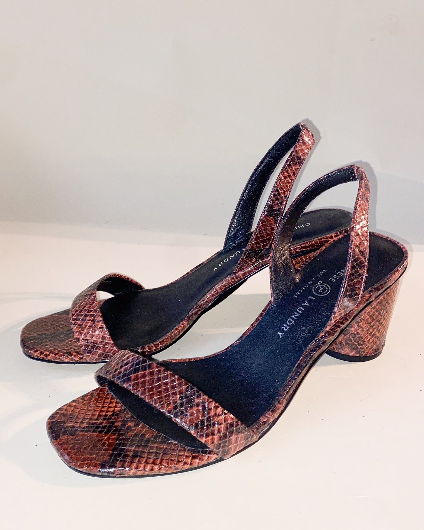 Chinese Laundry Snakeskin Block Mid Heel