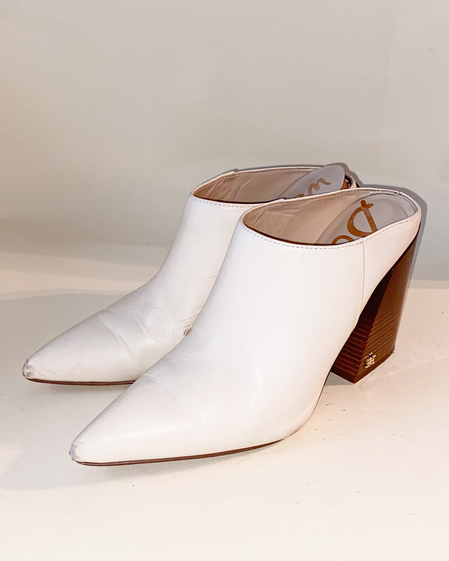 Heeled Mule by Sam Edelman in White