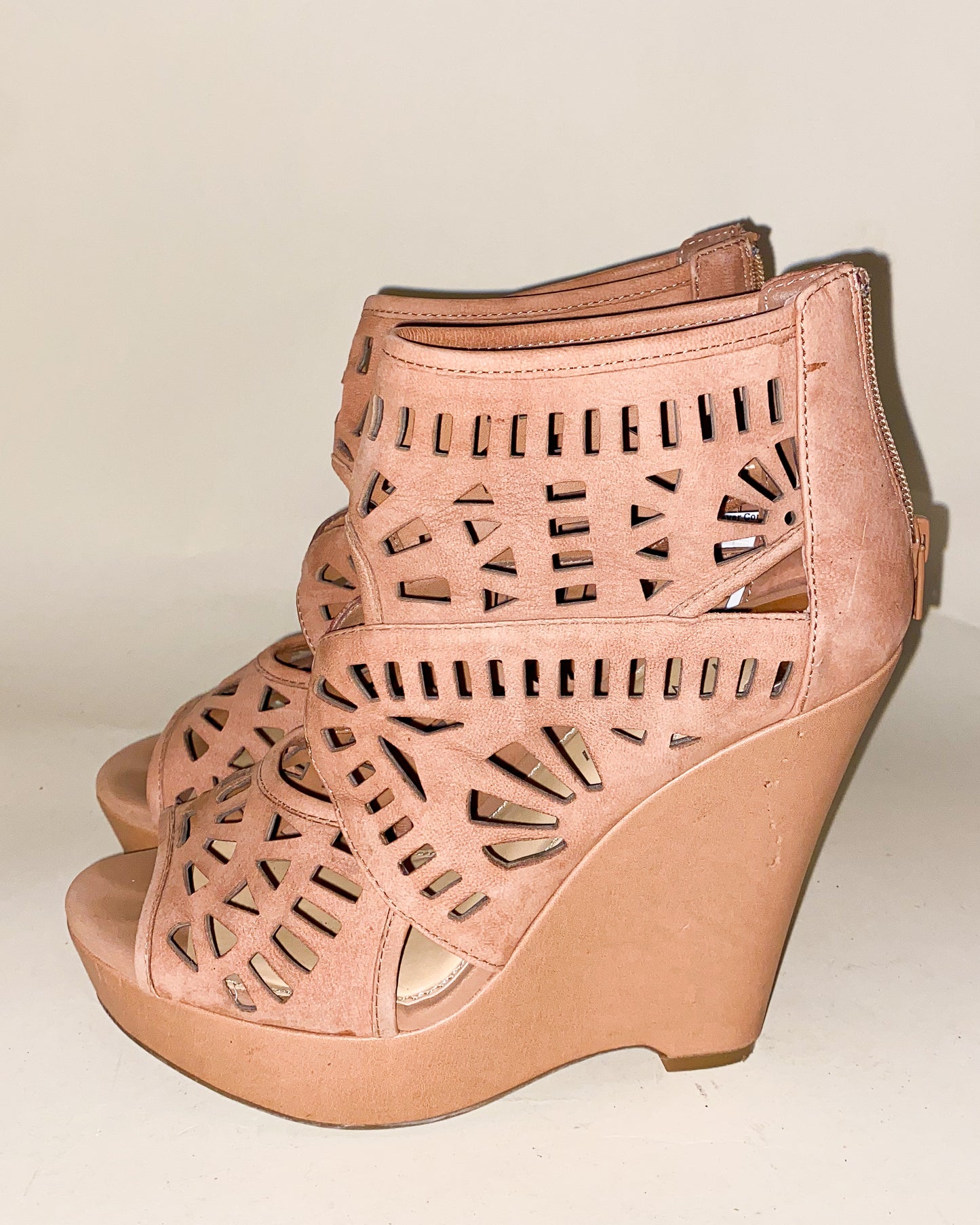 Gianni Bini Leather Patchwork-Patterned Heels