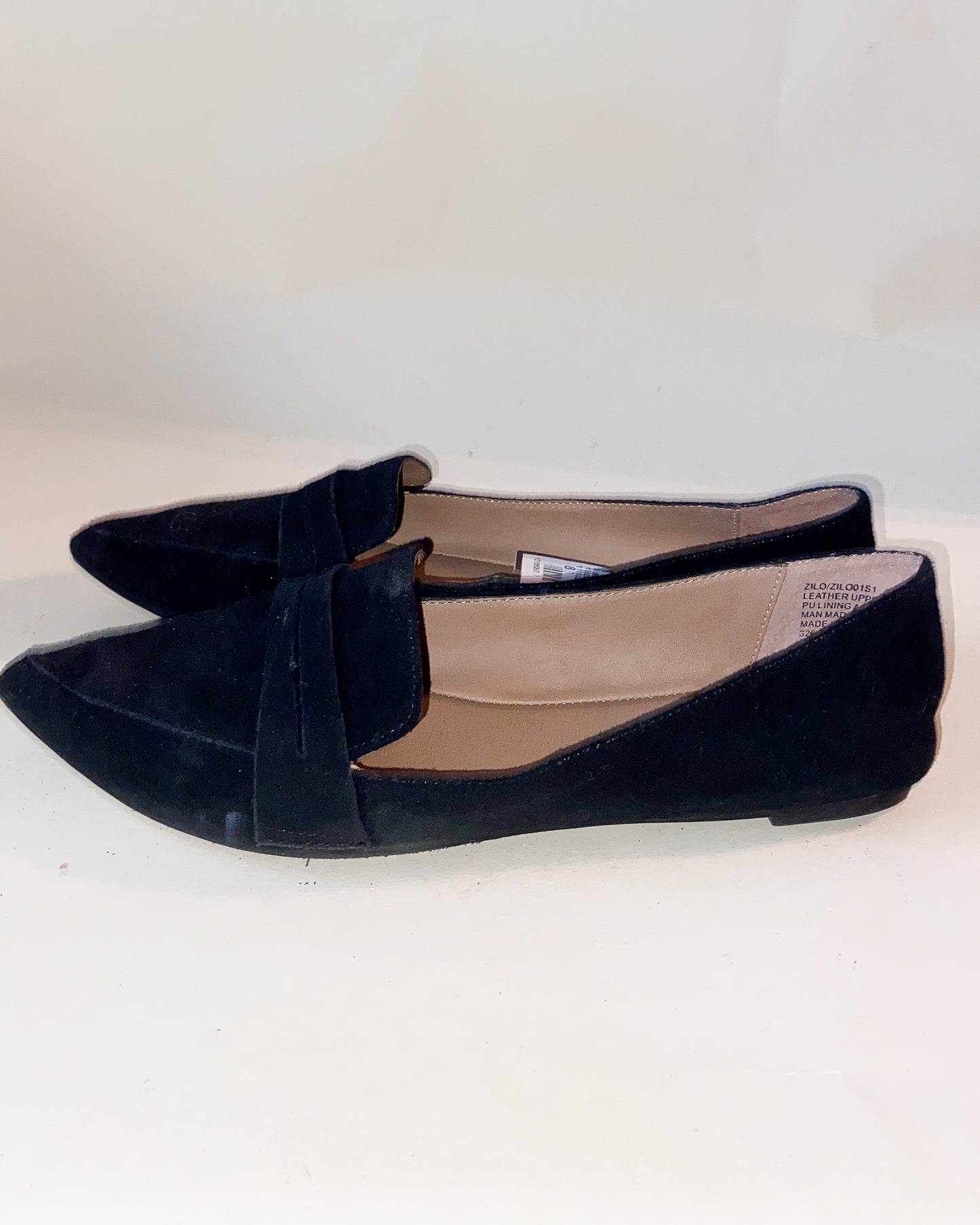 Steve Madden Black Suede Pointed Loafers