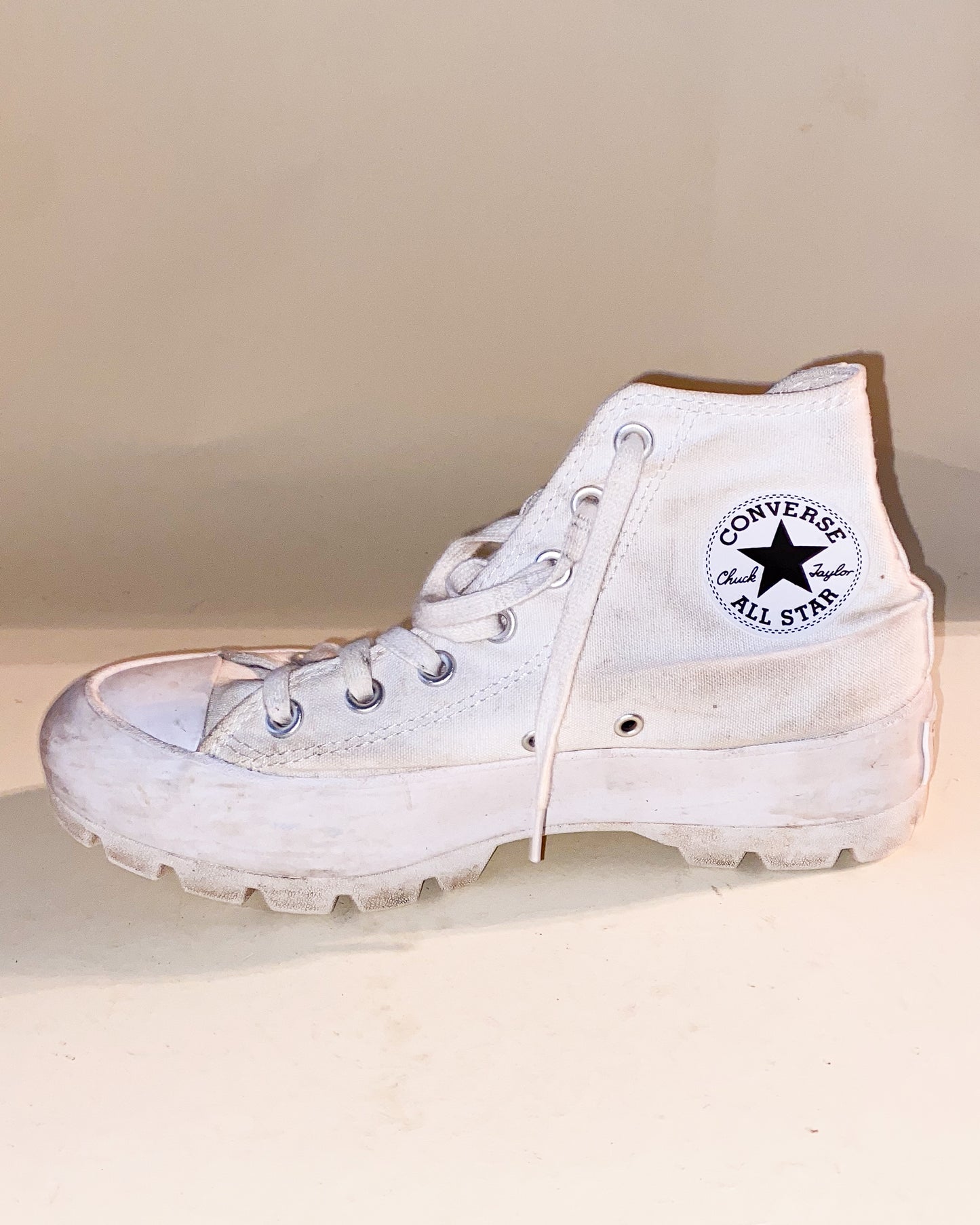 White Platform High-Top Converse Sneakers