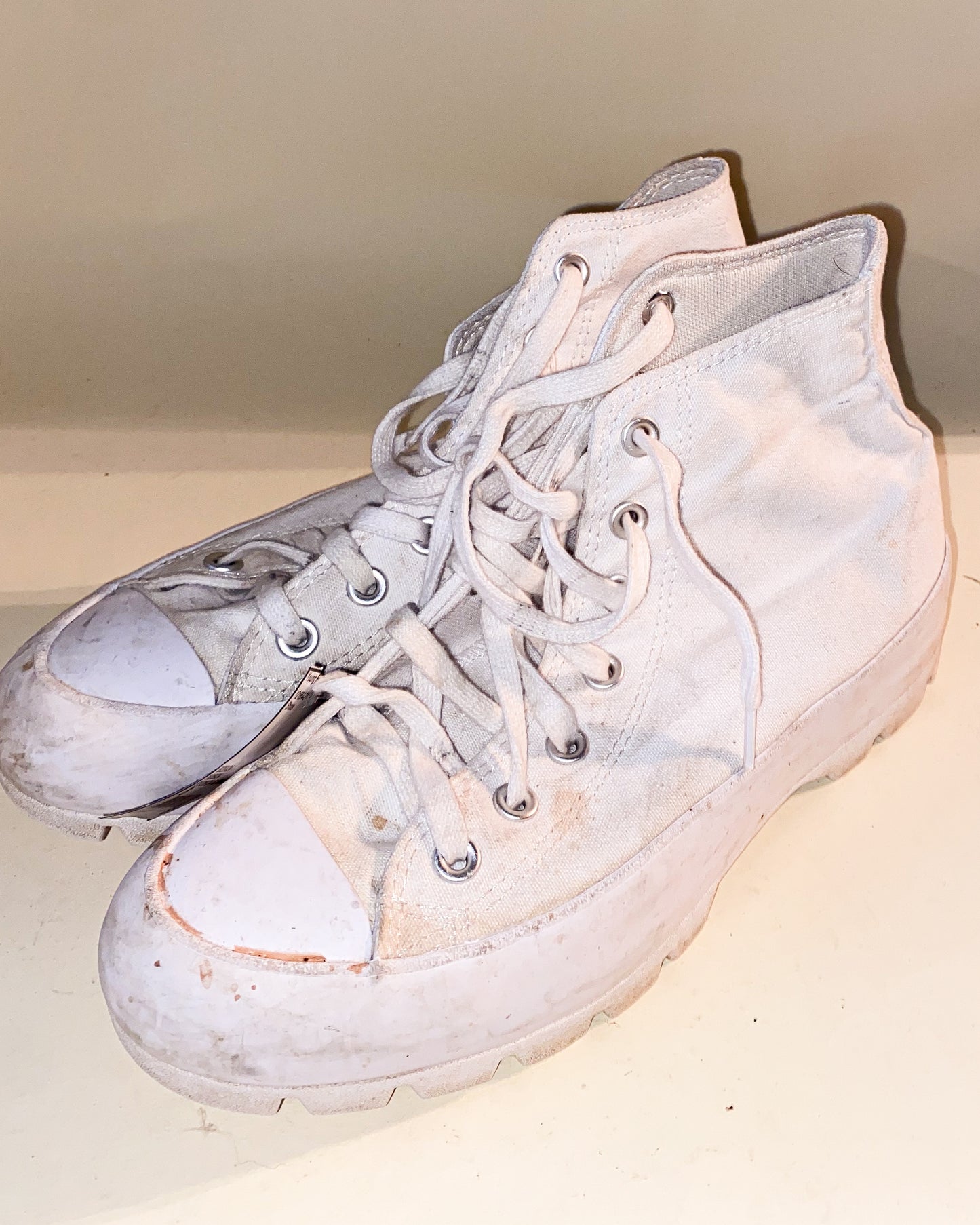 White Platform High-Top Converse Sneakers