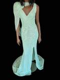 Shimmery Mint Green Size 6 Formal