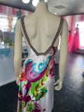 Prom Dress | size 4 | white paisley silk