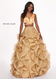 Rachell Allen Gold Two-Piece Prom Dress | Size 6