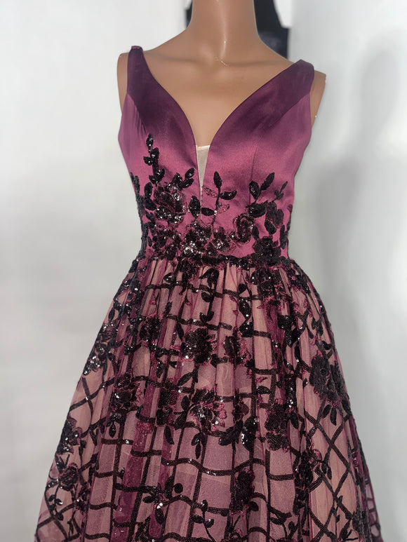 Rachel Allen Prom Dress | size 8 | maroon