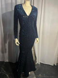 Johnathon Kay | size 2 | long sleeve black/blue formal gown