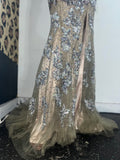 Sherri Hill Prom Dress | size 8 | sequin olive green