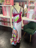 Prom Dress | size 4 | white paisley silk