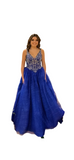 Royal Blue Ball Gown with Lace Up Corset | size 12