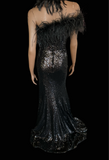 Sherri Hill Size 2 Black Feathered Formal