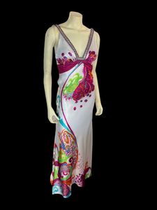 Prom Dress | size 4 | white paisley silk