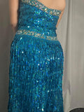 Panoply | size 8 | Turquoise fringe formal