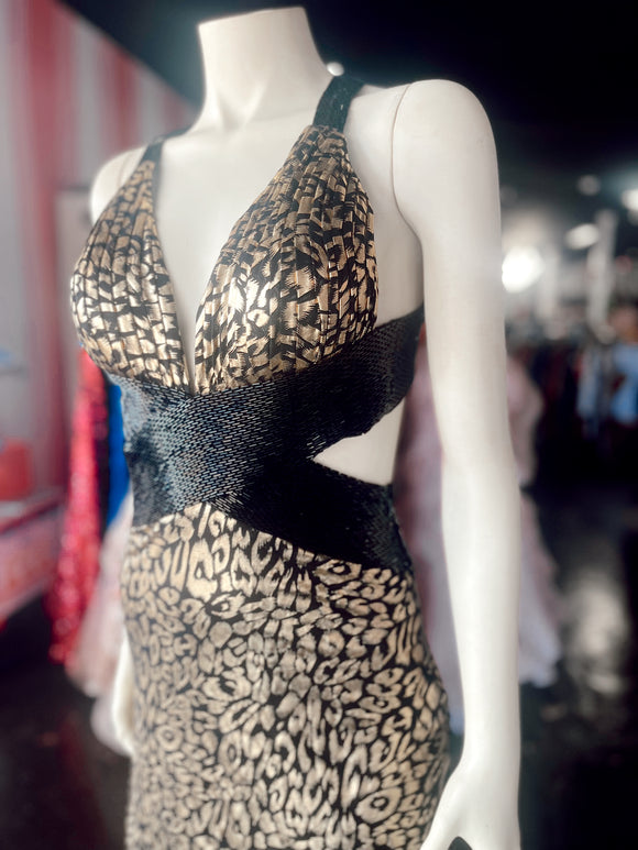 La femme | size 0 | cheetah print prom dress