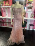 Sherri Hill | size 0 | blush pink | lace mermaid corset