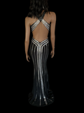 Opulence Size 0 Black & Silver Formal