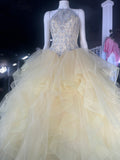 Mori Lee | Size 4 | yellow corset pageant dress
