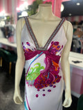 Prom Dress | size 4 | white paisley silk