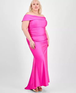 Pink Off-the-Shoulder Formal Gown | Size 17
