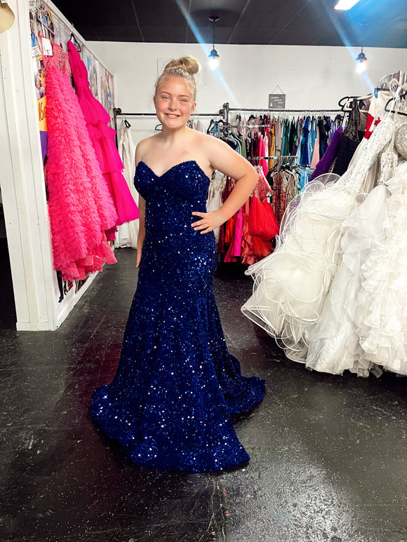 Royal Blue Sequin Corset | fits an 8 to 12