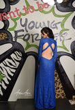La Femme Prom Dress | size  6 | Royal Blue Lace Cutouts