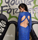 La Femme Prom Dress | size  6 | Royal Blue Lace Cutouts