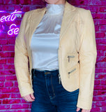 Nicola Berti Yellow Leather Jacket | small
