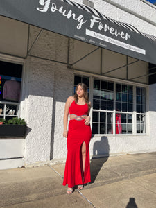 Prom Dress | size 7 | Red Diamonds Cutout | Xtraordinary